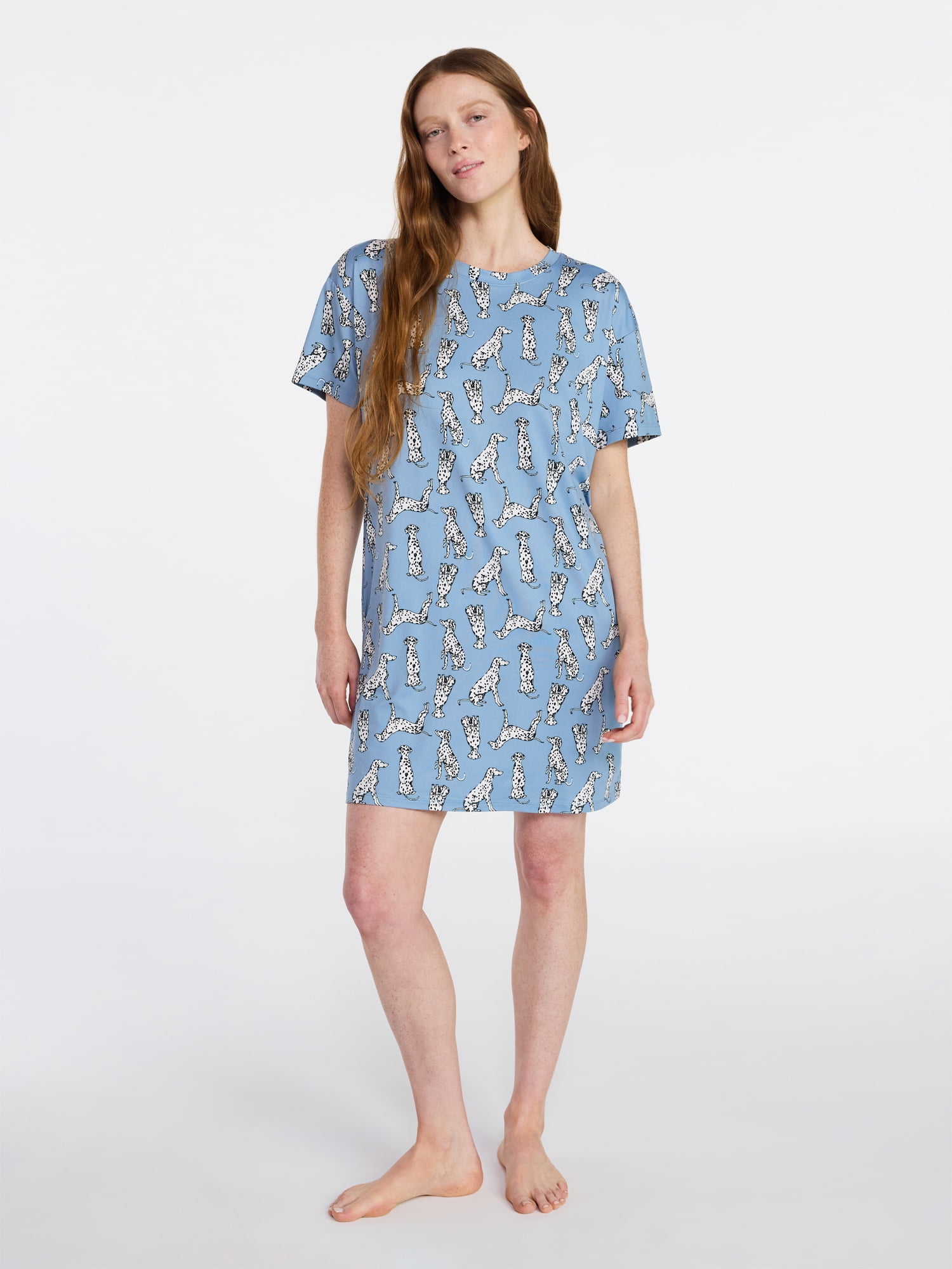 Joyspun Women’s Dreamy Soft Collection Short Sleeve Sleep Shirt, Sizes S/M to 2X/3X