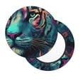 thumbnail image 2 of Bingfone Colorful Flower Tiger Padded Round Bar Stool Cover Cushion with Elastic Fabric Round Chair Seat - Colorful Flower Tiger, 2 of 7