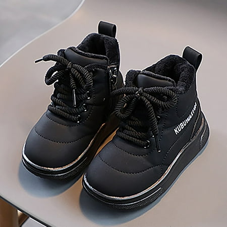 

YOUSNH Boys and Girls Mesh Lace Shoes Fashion Mesh Lace Boots Non Breathable Boots Kids Shoes Black 10.5
