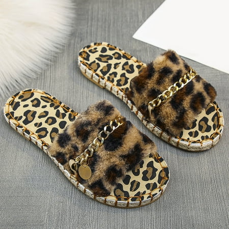 

Gubotare Slippers For Women Slip On Women s Slip on Fuzzy House Slippers Memory Foam Slippers Scuff Outdoor Indoor Warm Plush Bedroom Shoes with Fur Lining Brown 8.5