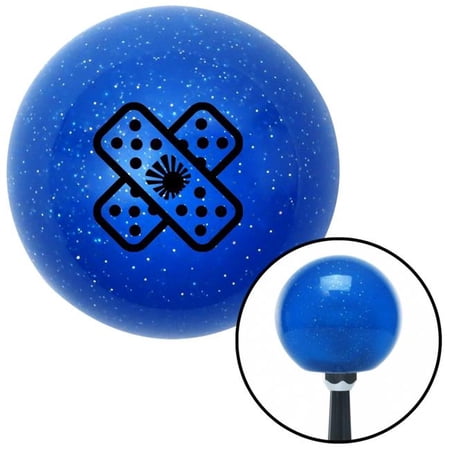 American Shifter 27884 Black JDM Band-Aid Blue Metal Flake Shift Knob with M16 x 1.5 Insert Shifter Auto