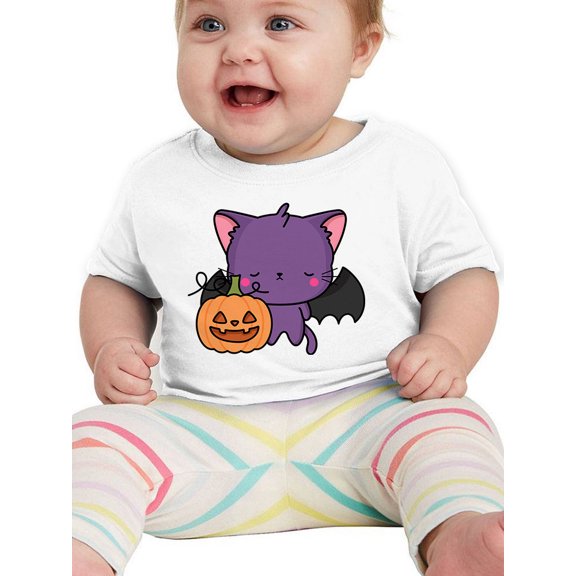 Cute Spookitty W Pumpkin. T-Shirt Infant -Image by Shutterstock,  12 Months