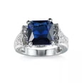 thumbnail image 2 of Blue AAA Cubic Square Cut CZ Band Women's White Gold Filled Party Ring Size 6-10, 2 of 3