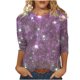 thumbnail image 4 of Heisall Womens Tops 3/4 Sleeve Round Neck Loose Casual Tshirts Striped Print Pullover, 4 of 6