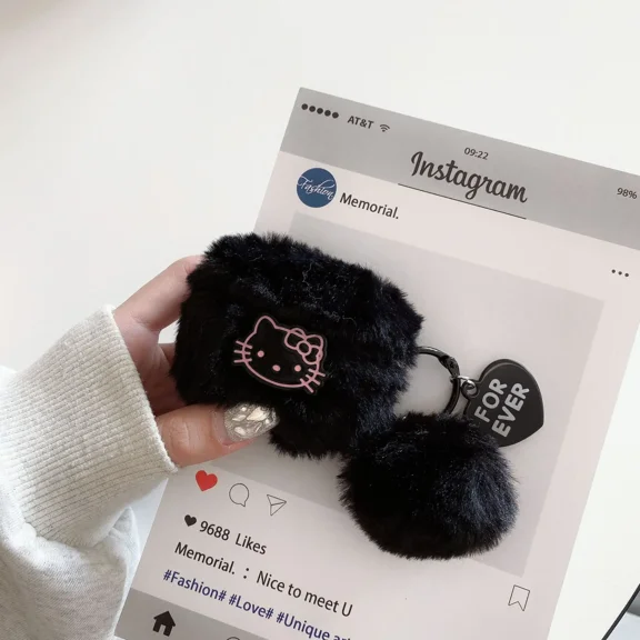 Sanrio Earphone Cover Cases For Airpods 4 Case Hello Kitty Plush Soft Earphone Cover For Airpods Pro 2 Case/Airpods 1/2/3/4 Case Gift
