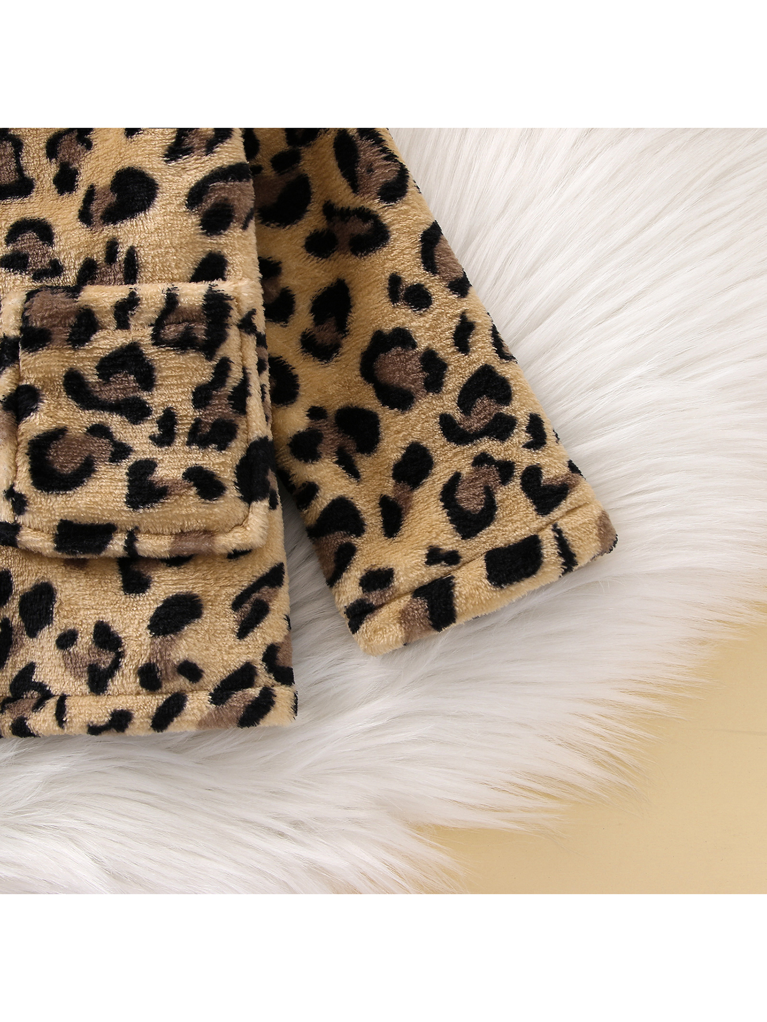 One opening Toddler Baby Winter Jacket Fashion Long Sleeve Leopard Print Button Down Plush Coat - image 5 of 9