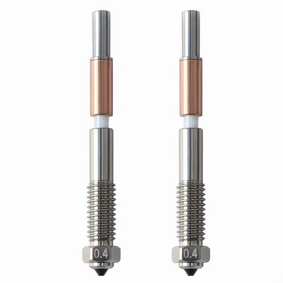 2Pcs for QIDI Plus4 Bimetal Nozzle Quick Removal Ceramic Insulation Integration 0.4mm Nozzles HighTemperature Resistance,2 x Bimetal Nozzle,As Shown