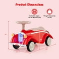 thumbnail image 3 of Gymax Kids Ride on Push Car w/ Steering Wheel Horn & Light Under Seat Storage Red, 3 of 10