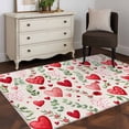 thumbnail image 3 of Area Rugs 2.7'x5', Valentines Carpet for Living Room Bedroom Dining Room, Pink Red Love Heart Green Botanical Spring Throw Kitchen Rugs Non Slip Washable Rectangle Indoor Outdoor Rugs, 3 of 8