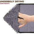 thumbnail image 2 of GFDYREE - Ultra Absorbent Microfiber Chenille Dog Bath Shammy Towel with Hand Pockets, Durable, Quick Drying, Washable, Prevent Mud Dirt (Color: Violet), 2 of 7