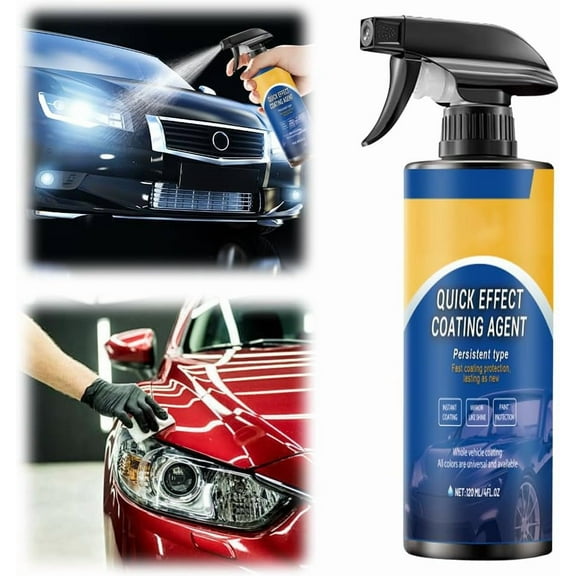 Quick Effect Coating Agent for Car, Advanced Car Quick-acting Coating Agent Spray, Multi-Functional 3 In 1 Renewal Spray, Long-Lasting Protection Waterless Wash, 120ml, for All Cars