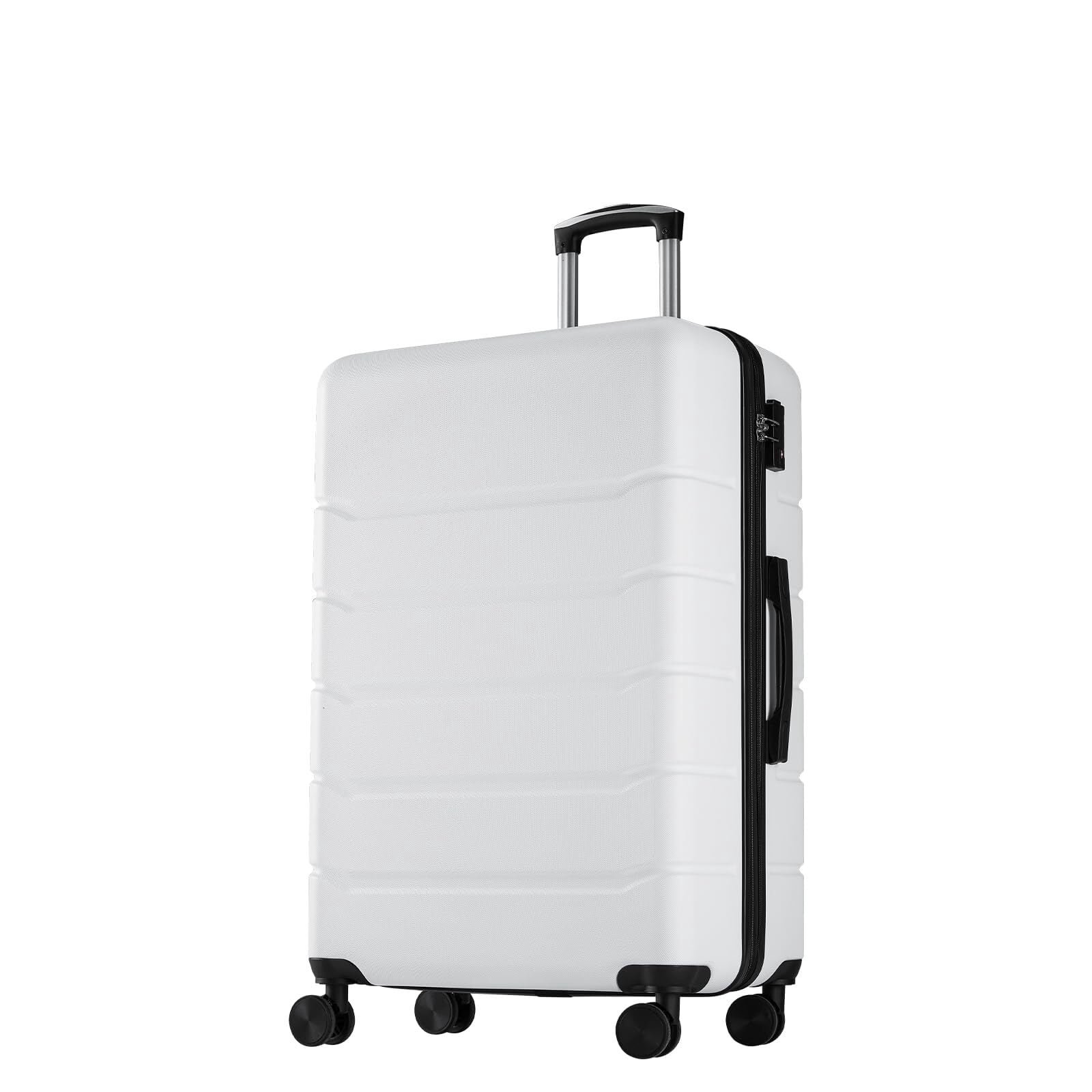 Kelno Carry On Luggage with Spinner Wheels ABS Hard Shell Suitcase Expandable Rolling Luggage with TSA Lock, White