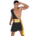 thumbnail image 3 of Haitryli Mens Ancient Roman Greek Gods Toga Costume Adult Senator Caesar Robe Party Fancy Dress Black XXL, 3 of 6