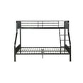thumbnail image 4 of Metal Twin over Queen Size Bunk Bed with Guardrail and Ladder, Gunmetal, 4 of 6