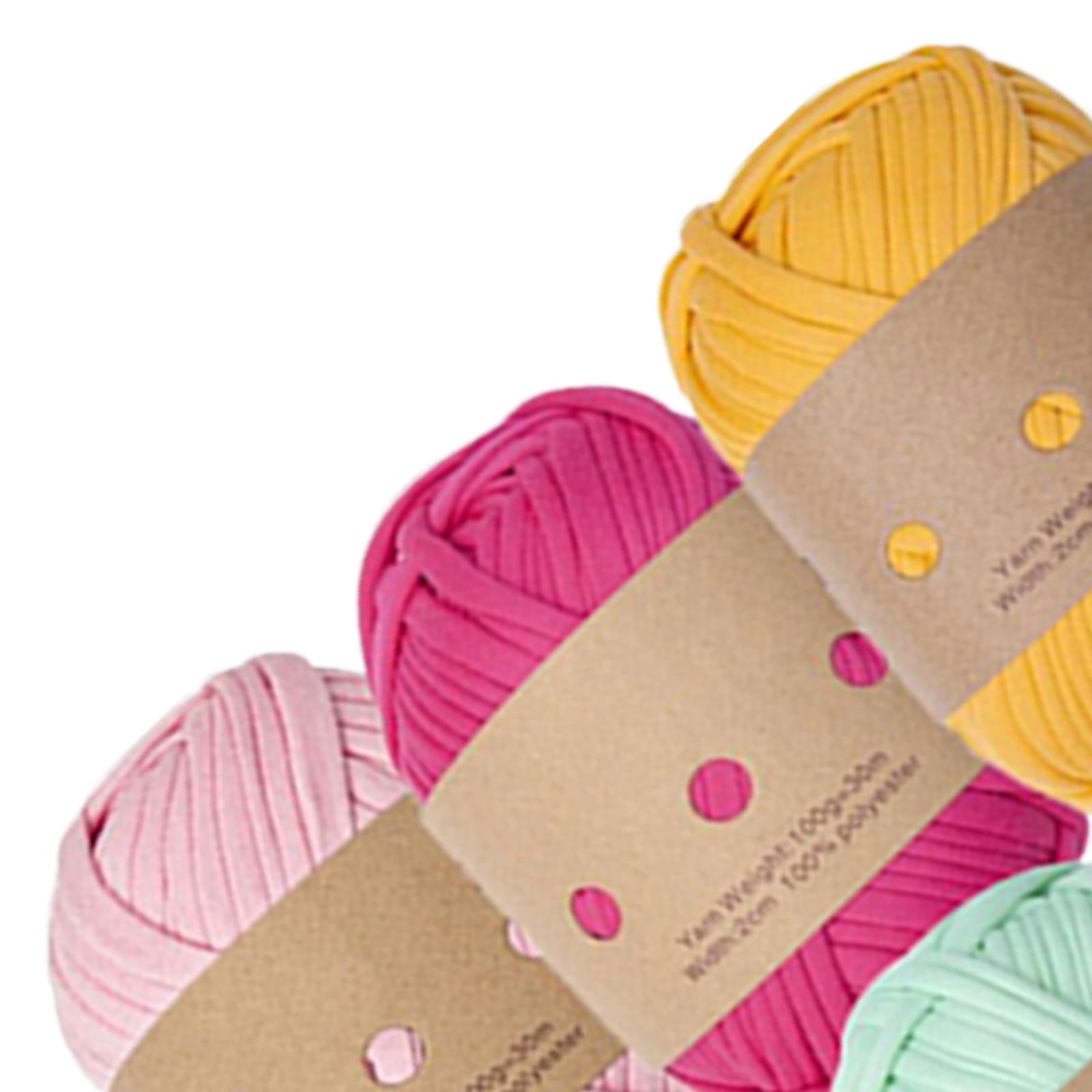 Wxqbjtam 6 Pieces Knitted Yarn Spaghetti 3M Cushion Elastic 6 Colors Rugs Home Decor Yarn B