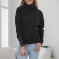 thumbnail image 4 of Suéter de punto suelto Gibobby para mujer manga larga cuello Redondo negro S, 4 of 5
