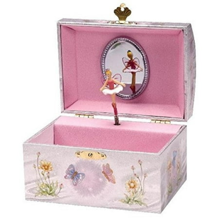 Iridescent Fairy Jewelry Box, On the outside its decorated with a beautiful fairy flying among flowers and butterflies By Schylling