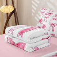 thumbnail image 5 of Manfei Pink Bow Heart Zipper Full Size Comforter Sets with Fitted Sheet and 2 Pillowcases For Girls,Cartoon Stars Accent Zipper Bedding Set For Kids,Pink Reversible,4 Pieces, 5 of 7