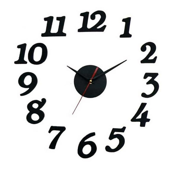 OUNONA Petite Horloge Murale Numérique Horloge Suspendue Mouvement Silencieux en EVA Noir pour Extérieur 1 Ensemble