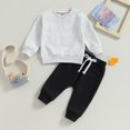 thumbnail image 3 of Fortune 0-3Y Baby Boy Tracksuit Toddler Letter Long Sleeve Sweatshirt Pants 2Pcs Fall Spring Outfits Set, 3 of 9