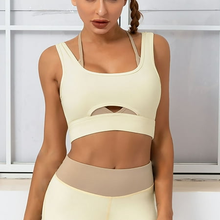 

Levmjia Women s Bras Plus Size Clearance Women s Sports Underwear Fall Yoga Wear Running Back Training Shock-proof Vest Breasted Bra