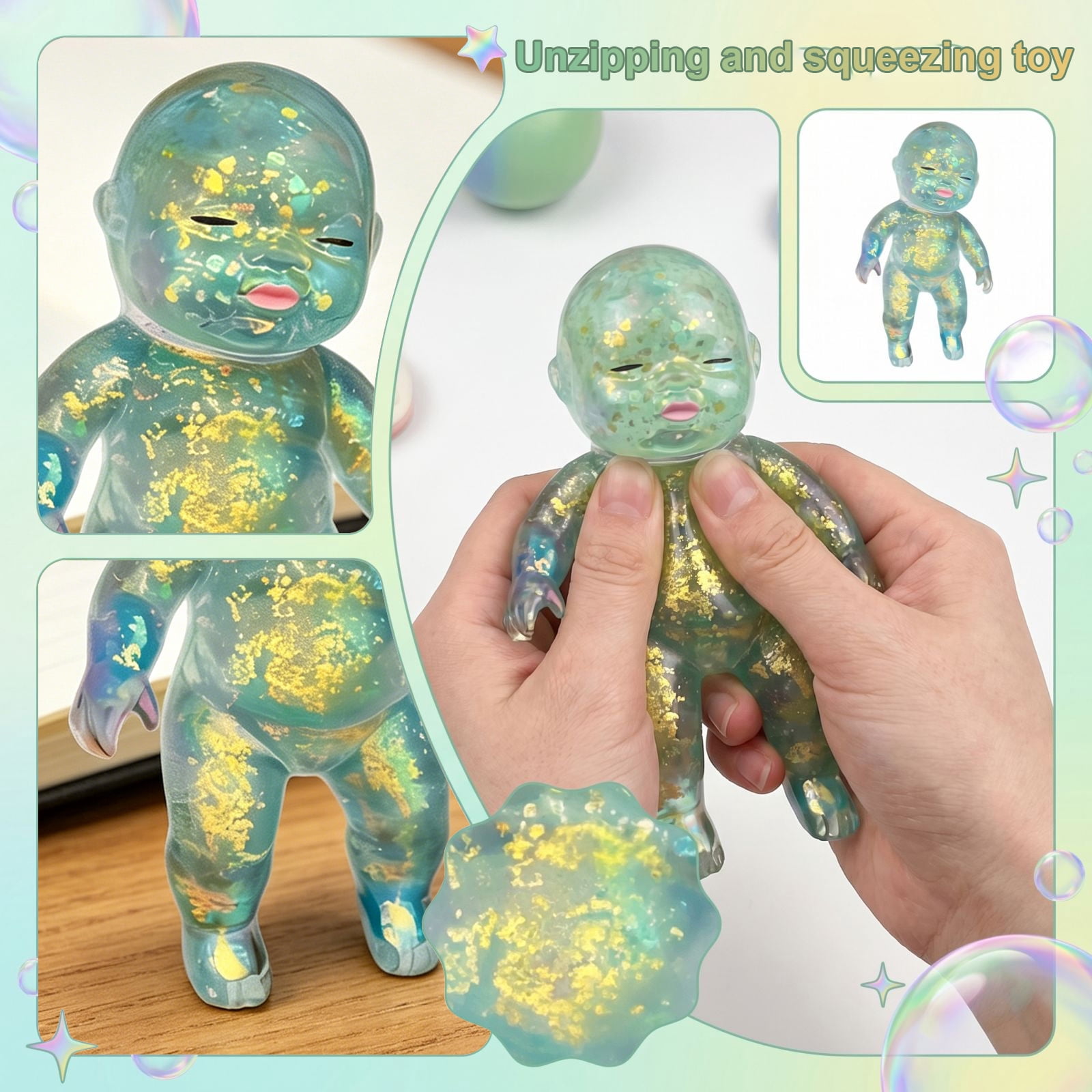 Sugar Squishy Baby - Soft Babies Sugar Swaps Toy - Mega Sensory Fidget Doll for Stress Relief & Tactile Play - Cute Squeeze Companion 2026 (2.75 Inch Green)