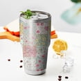 thumbnail image 4 of 30oz Pioneer Flower Floral Print Pattern Tumbler, Double Wall Vacuum Insulated Cup, BPA-Free Leak Proof Lid & Reusable Straws, Hot 12h, Cold 34h, 4 of 6