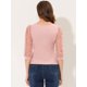 thumbnail image 4 of Blusa Vintage Con Cuello Cuadrado Allegra K Para Mujer Ajustada Semitransparente Con Mangas Abullonadas De Malla 3/4 Rosa XL, 4 of 4