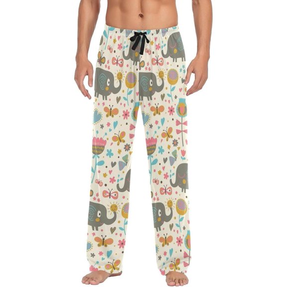 GZHJMY Elephant Pajama Pants for Men, Lounge Pants Lightweight Men Pajama Bottoms with Drawstring Pockets, Christmas New Year Birthday Gifts, XX-Large