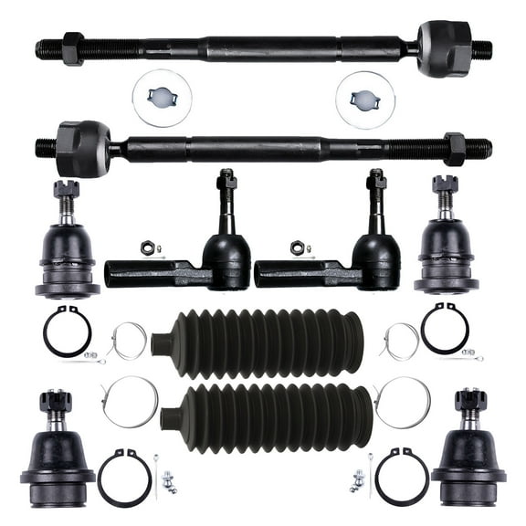 SCITOO 10pcs Front Suspension Kit Lower Upper Ball Joints Inner Outer Tie Rod Ends w/Steering Boots Fit For 2005-2015 For Toyota Tacoma
