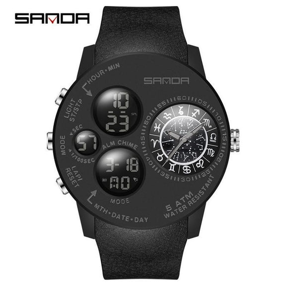 Explojoy Men's Digital Sport Watch – Waterproof, Constellation Dial, Multifunctional Display