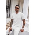 thumbnail image 2 of COOFANDY Mens Golf Shirts Short Sleeve Classic Fit Knit Polo Shirts Banded Bottom Ribbed Polo Shirts Casual Textured Polos Shirt Fashion T-Shirts, 2 of 6
