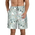 thumbnail image 2 of Uemuo Goose and Doodle Flowers Pattern Men's Swim Trunks Hawaiian Beach Bathing Suit Swimsuits Beach Quick-Dry Shorts with Pockets-3X-Large, 2 of 9
