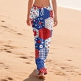 thumbnail image 4 of AHMOMEI 4th of July Pajamas for Women Pants Drawstring Straight Leg Lounge Pants for Women Patriotic Sleepwear Pj Bottoms, 4 of 5