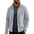 thumbnail image 2 of Men's Polar Fleece Jacket Winter Warm Full-Zip Coat Tactical Jackets Multi Zipper Pockets Gray, 2 of 8