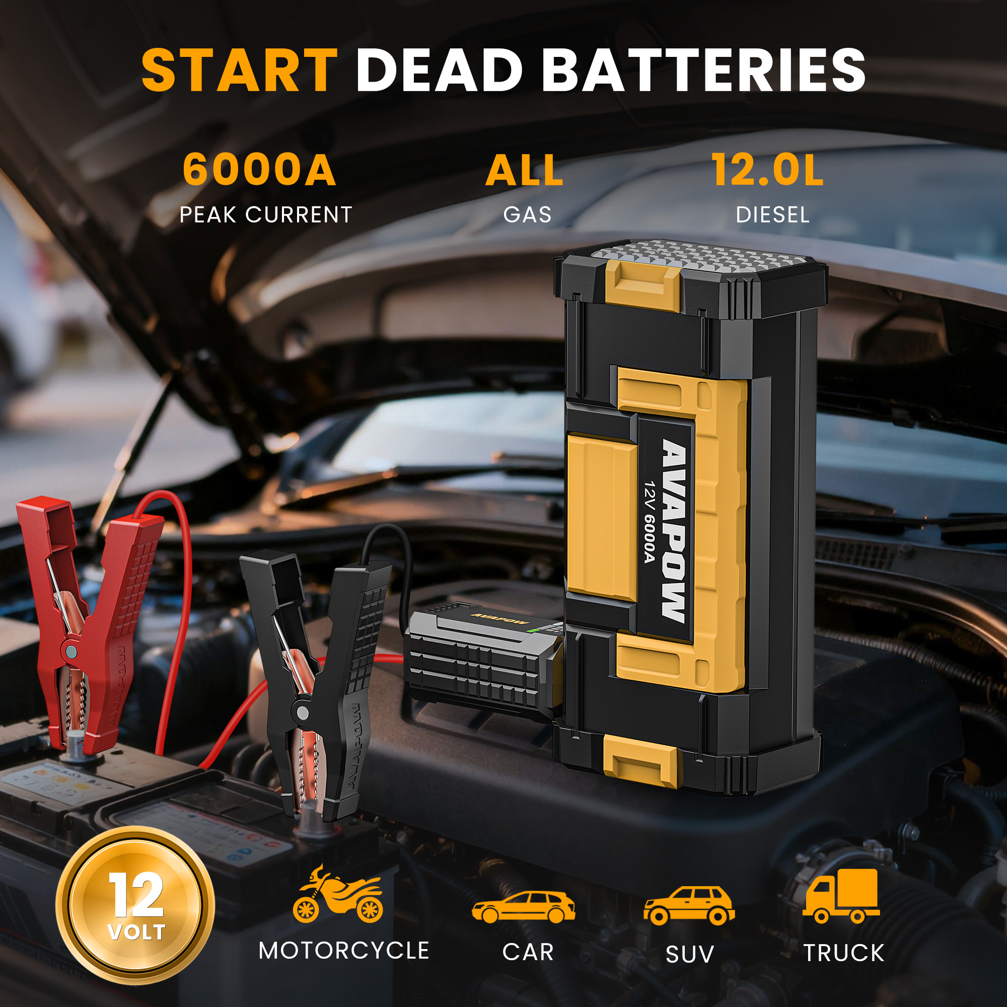AVAPOW 6000A Portable Car Battery Jump Starter photo 2