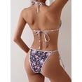 thumbnail image 5 of Top-kevin Women's Triangle Bikini Sets O Ring Linked Two Piece Swimsuits Floral Printed Cheeky Bathing Suit, 5 of 6