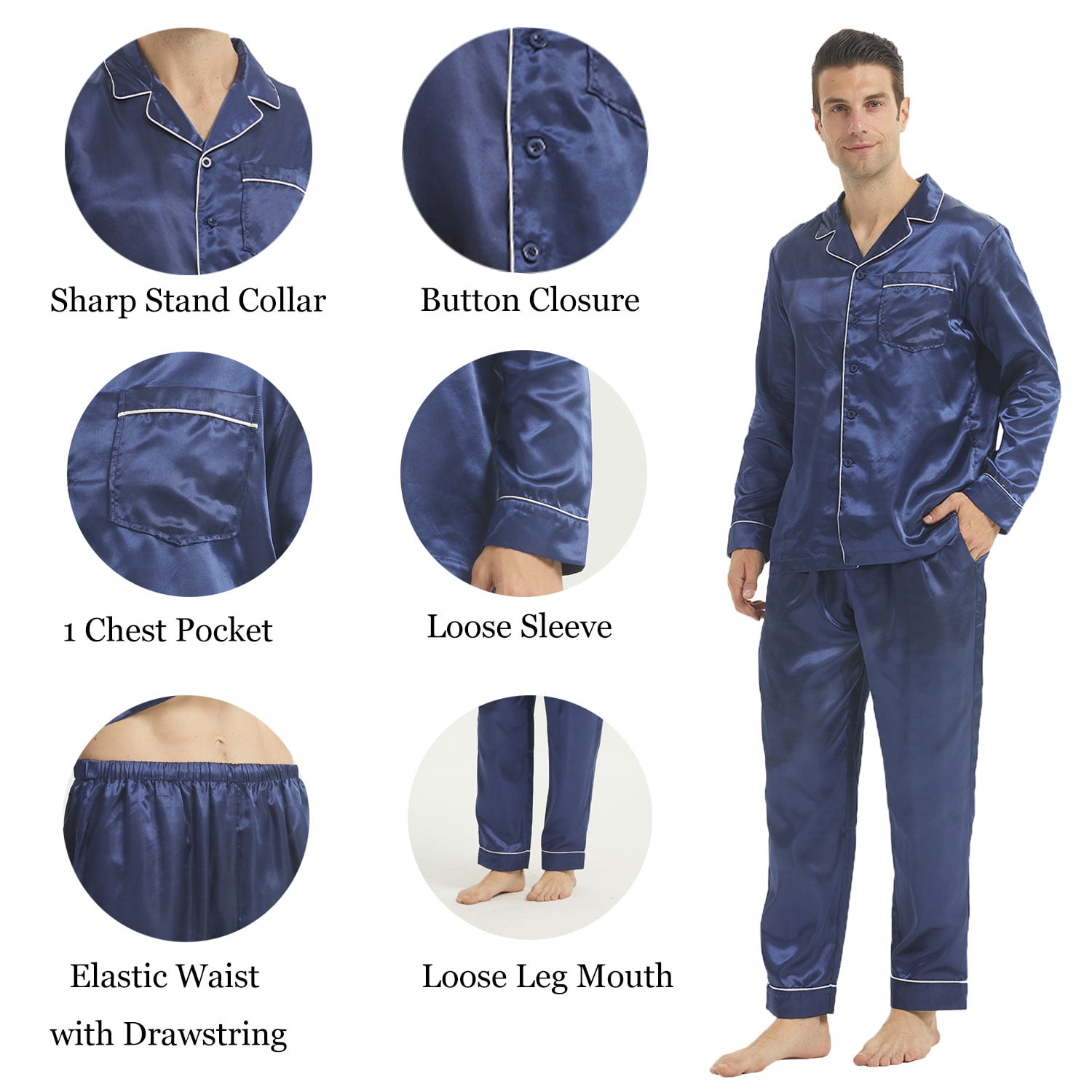 Size 5x mens satin pajamas sale