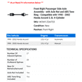thumbnail image 2 of Front Right Passenger Side Axle Assembly - with Axle Nut and ABS Tone Ring - Compatible with 1998 - 2002 Honda Accord 2.3L 4-Cylinder 1999 2000 2001, 2 of 2