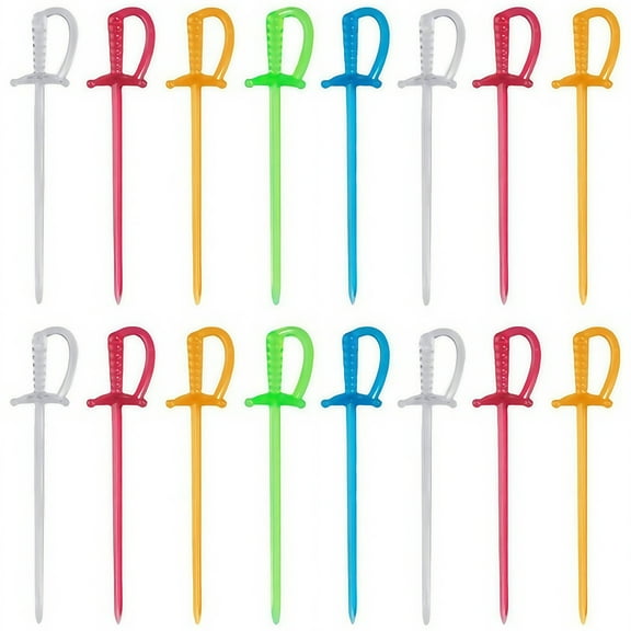 3.15 inch Plastic Toothpicks Picks,Disposable Food Fork,Colorful Fruit Toothpicks,Cocktail Sticks,Appetizers Picks,Cake Decoration for Drinks,200 Pcs,Multicolor