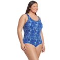 thumbnail image 2 of Sporti Plus Size Gianna Laguna Chlorine Resistant Conservative Scoop Back One Piece Swimsuit (22W, Blue), 2 of 6