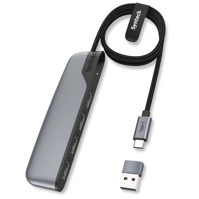 Hub USB C Syntech de 4 puertos USB 3.0 con cable de 60 cm para iPhone