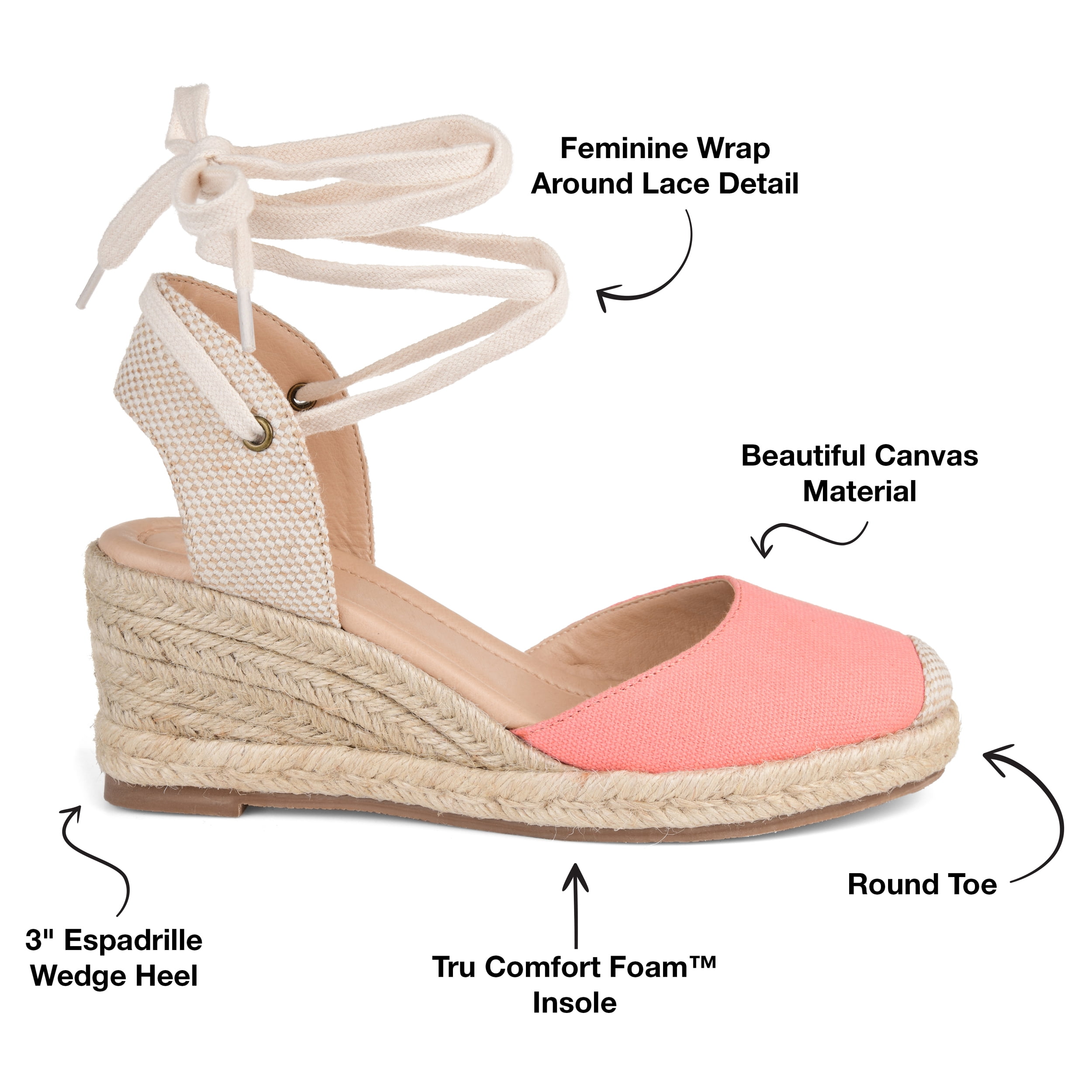 Journee Womens Monte Wedge Heel Espadrille Sandals, Widths Available