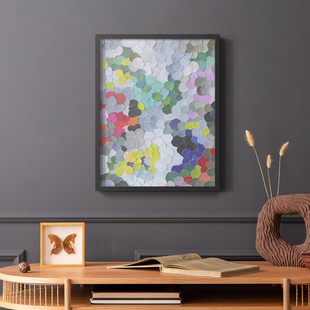 Buckingham Gardens Framed Print in Black Solid Wood Framed Print No Nail Hanging