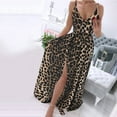 thumbnail image 1 of Puntoco Vestidos Mujer Verano Casual Tirantes Falda Impreso Digital V-Cuello Hendidura Vestido De Trapeador, 1 of 4