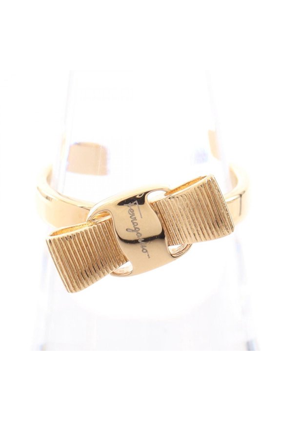 Pre-Owned Salvatore Ferragamo Villa Ribbon Ring - Gold Plated (GP) Women's Tone