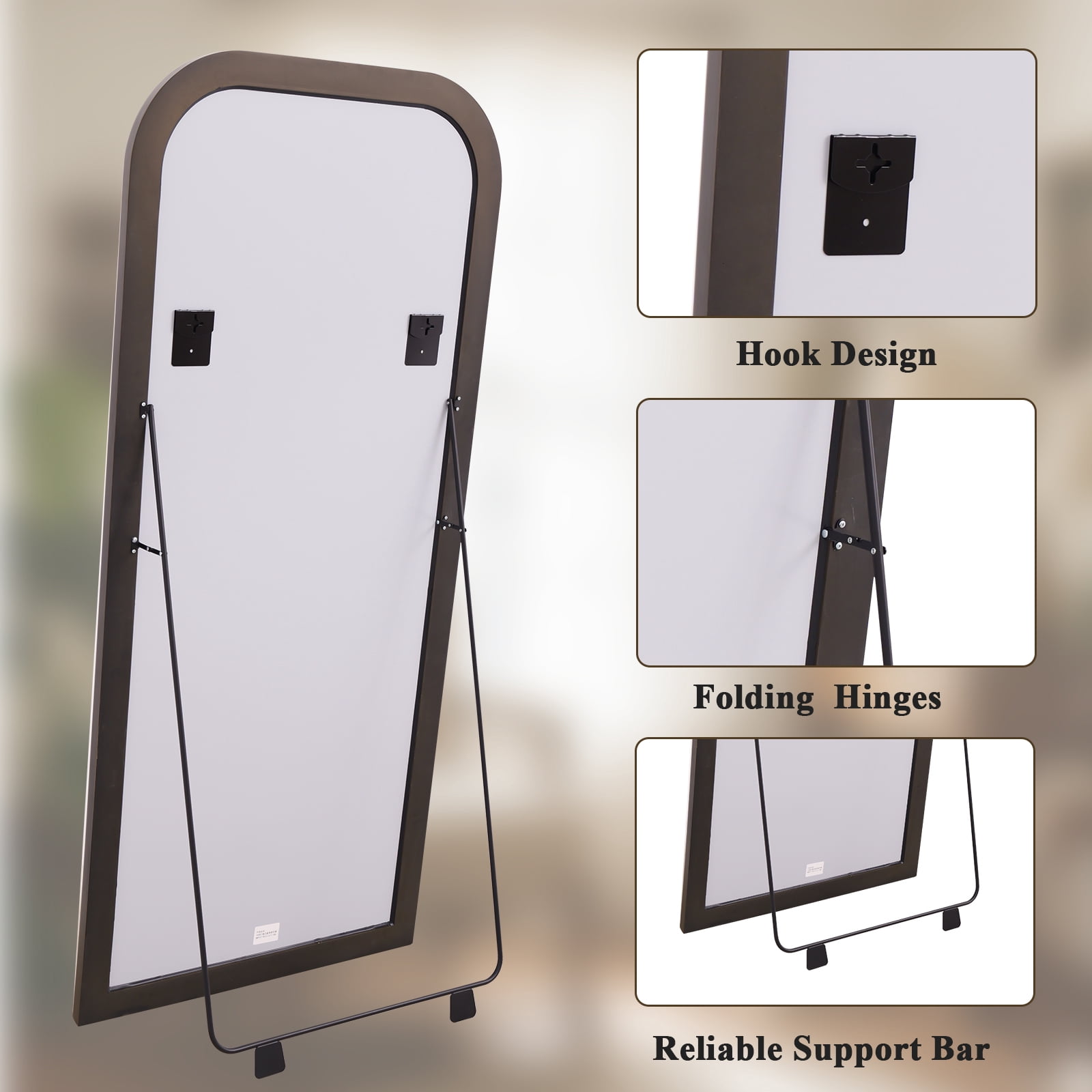 Easy4Home 71"x32" Full-Length Floor Mirror Vintage Mirror, Antique Bronze
