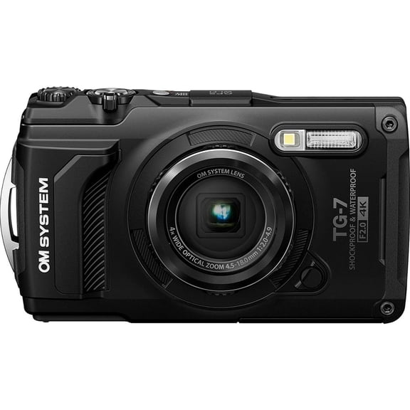 OM Digital Solutions Tough TG-7 12MP 4K 2160p Underwater Digital Camera, Black (V110030BU000)