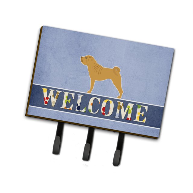 Gancho de pared Treasures Shar Pei Merry Welcome, triple, multicolor Caroline's Treasures BB5556TH68