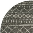 thumbnail image 3 of SAFAVIEH Arizona Teagan Geometric Striped Shag Area Rug, Brown/Ivory, 6'7" x 6'7" Round, 3 of 7